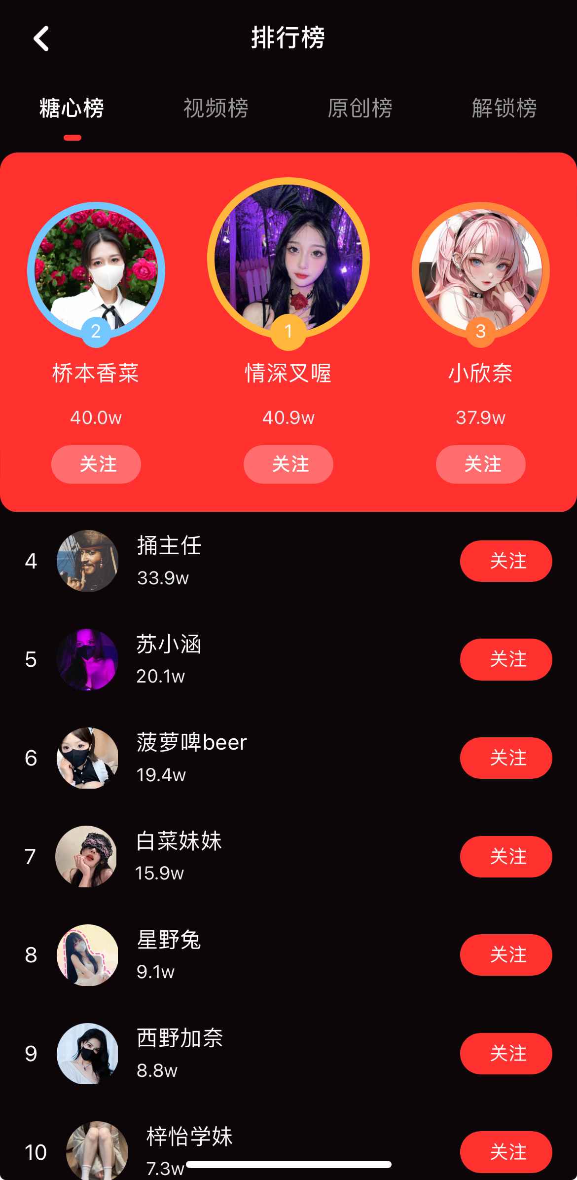 糖心Vlog传媒视频排行榜界面